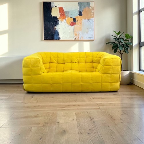 Sofa settee yellow ligne - settee,