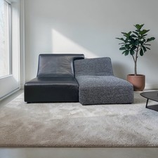 Sofa Settee Black leather &