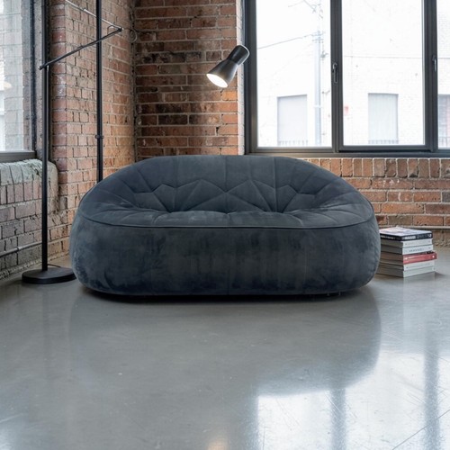 Sofa settee black ottoman - settee, "